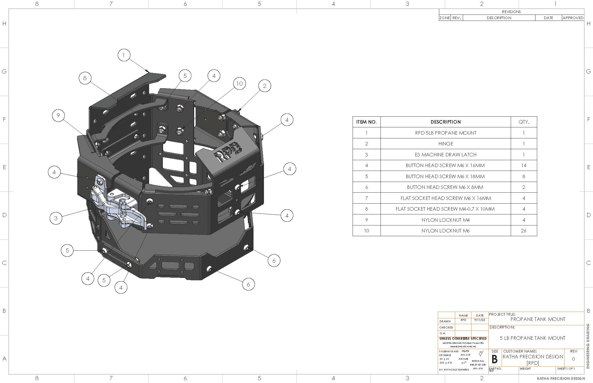 5LB Propane Tank Mount