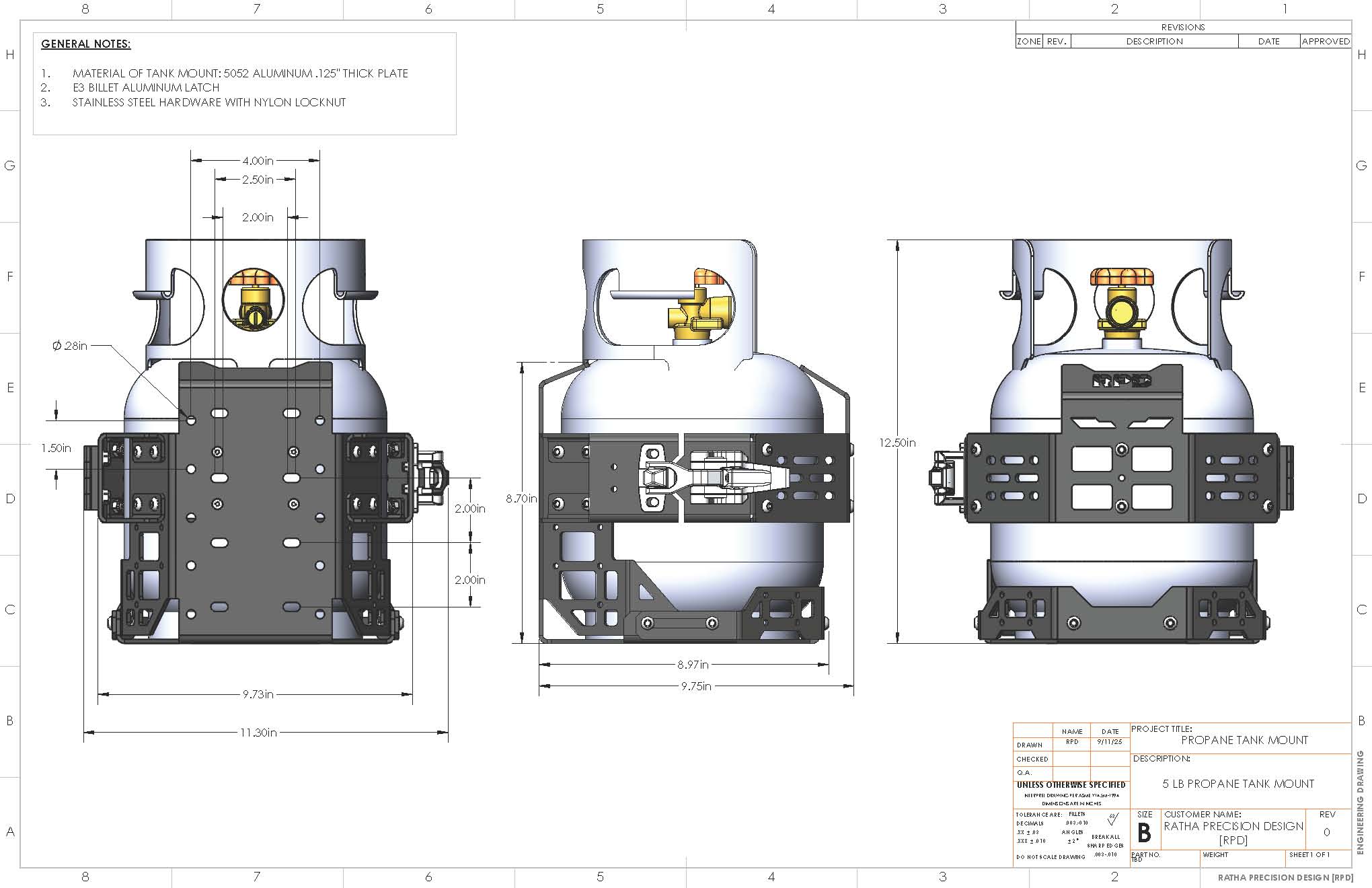 5LB Propane Tank Mount