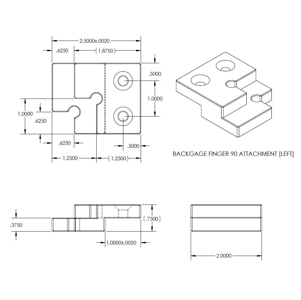 90 Degree Backgage Finger Attachments – Langmuir Pressbrake Titan 25T