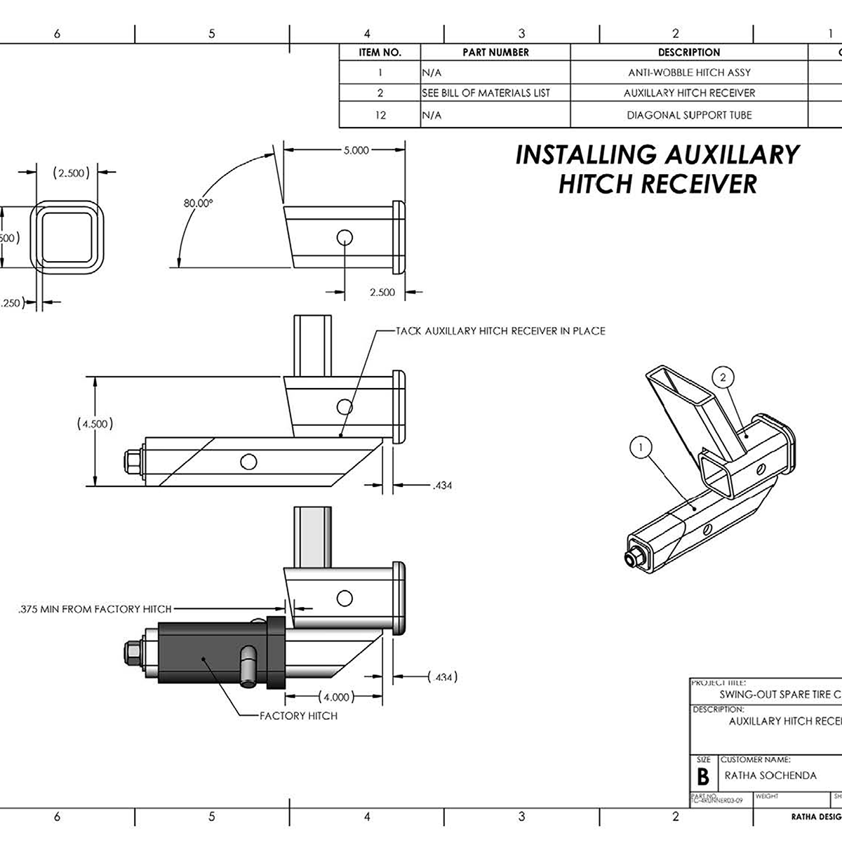 Version 1 – Tire Carrier Build Plans [inches+mm]