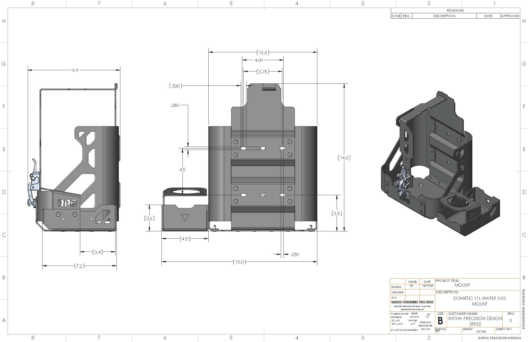 Dometic Go Water Jug Mount/Holder