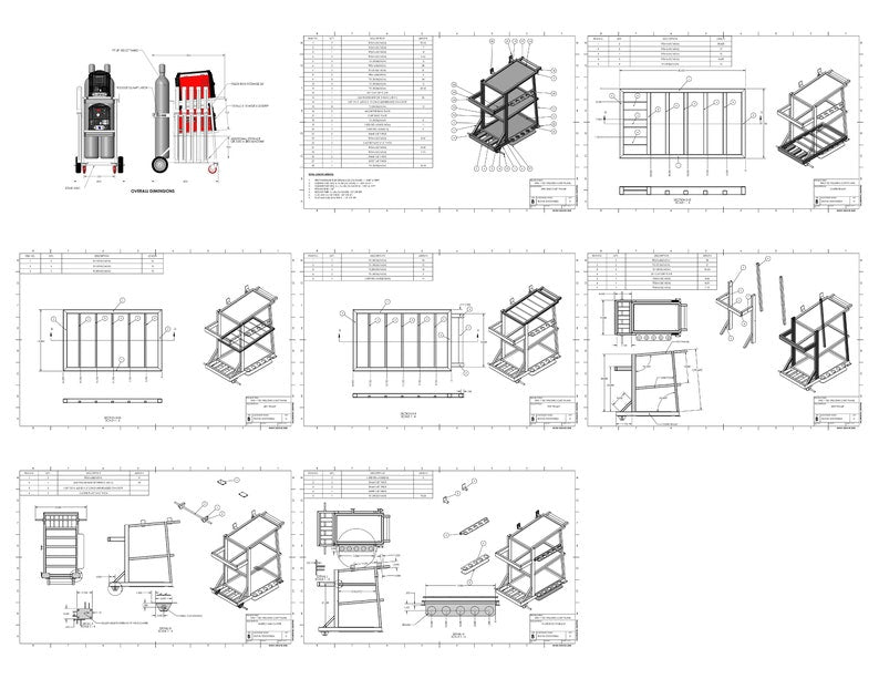 DIY Mig + Tig Welding CART Plans [Inches + Metric Units] - Multipurpose Cart | Build Plans