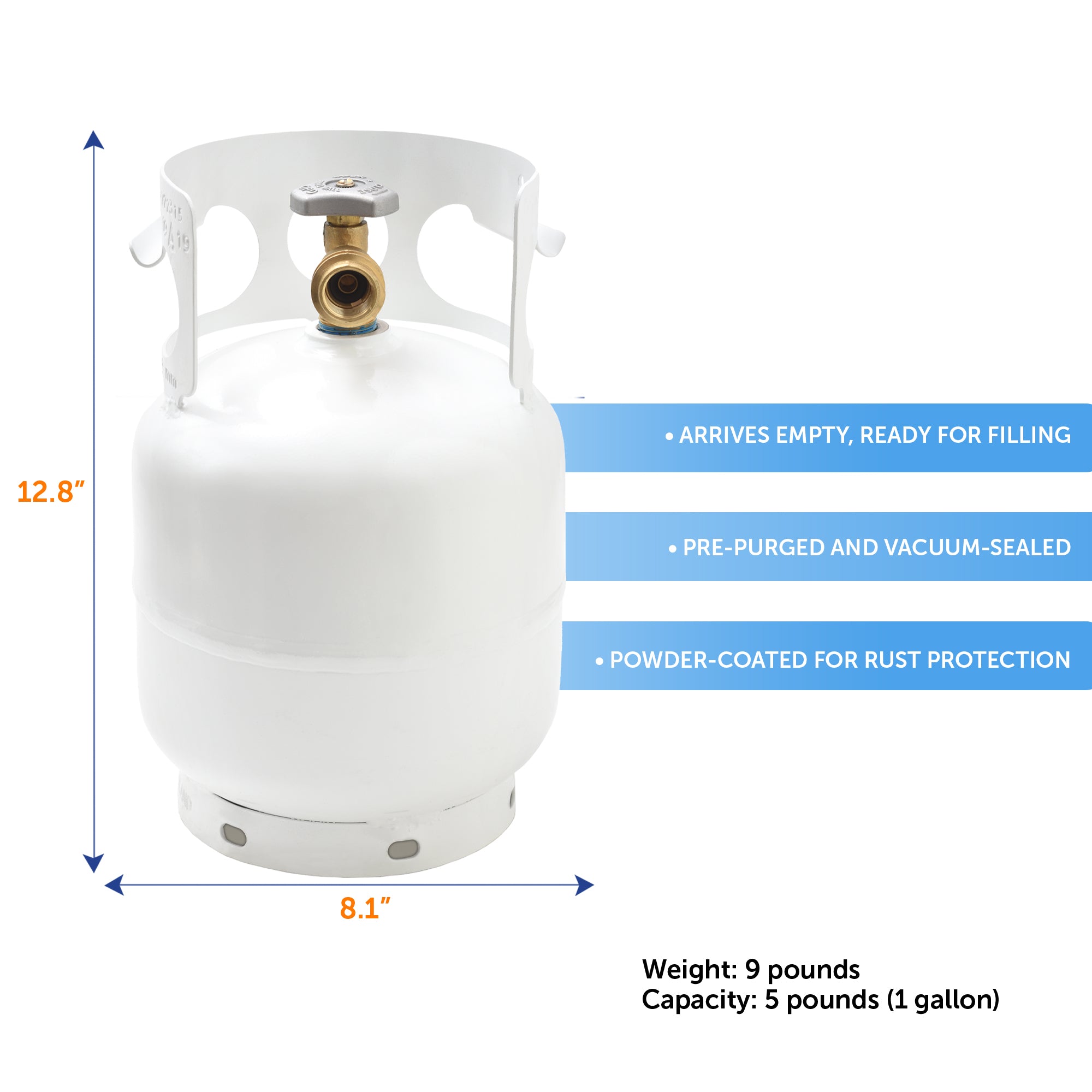 Flame King 5lb Propane Tank LP Cylinder with OPD