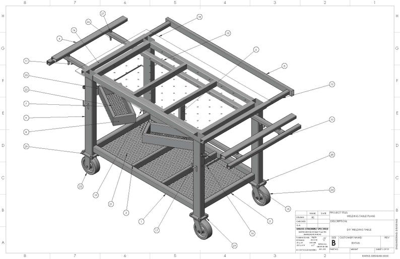 Welding Table Plans + Bonus 3D Model [Standard & Metric] | DIY | Multipurpose Workbench | Build Plans | Fabrication