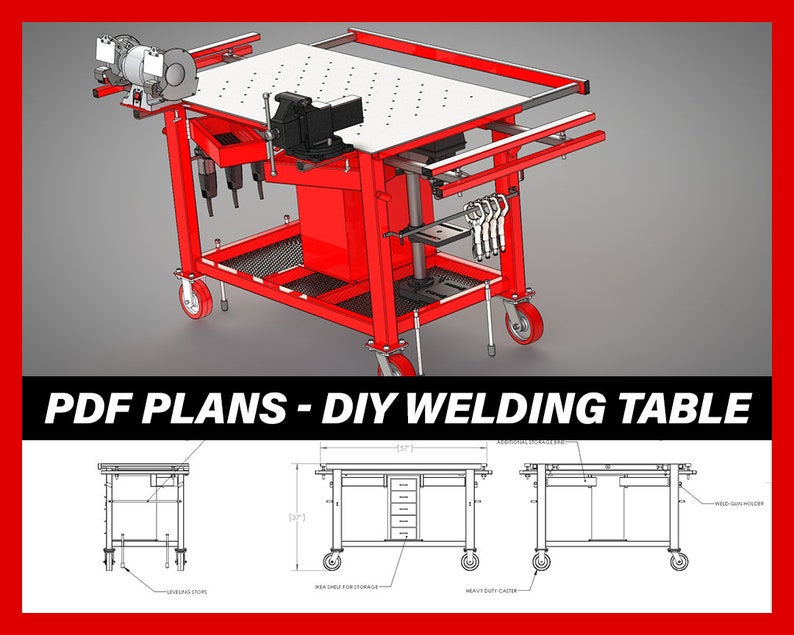 Welding Table Plans + Bonus 3D Model [Standard & Metric] | DIY | Multipurpose Workbench | Build Plans | Fabrication